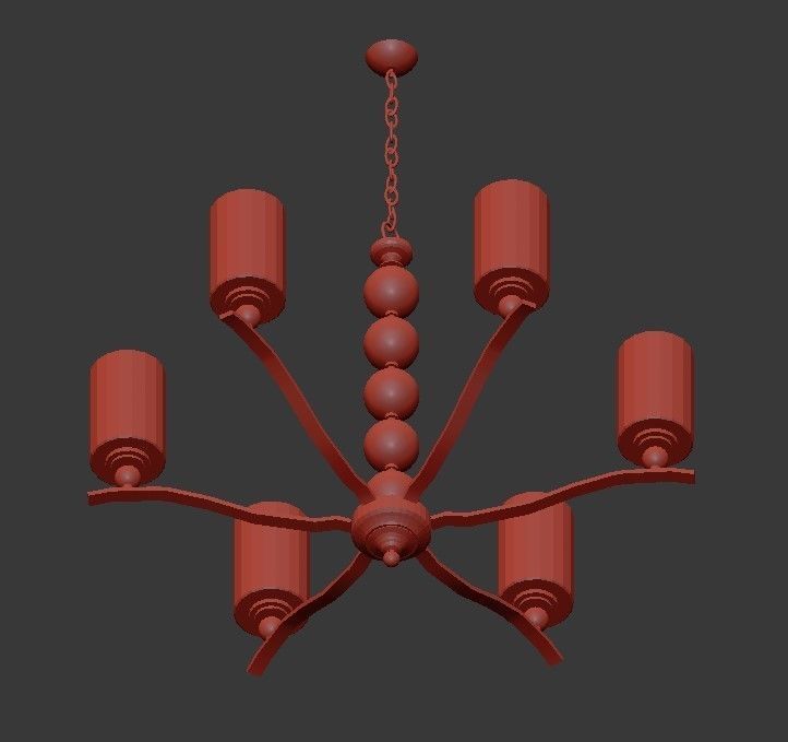 ENGLEHORN chandelier with four candle holders 3D model_7