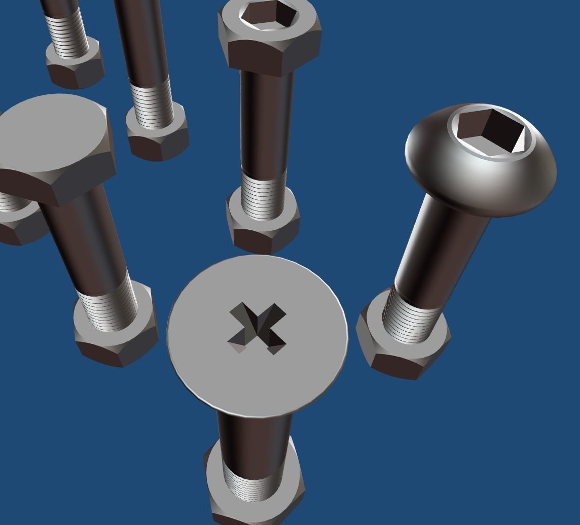 8 Bolts Pack 3D print model_2