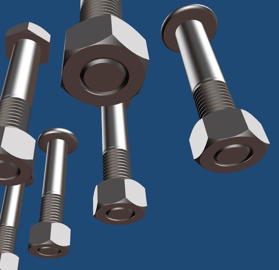8 Bolts Pack 3D print model_1