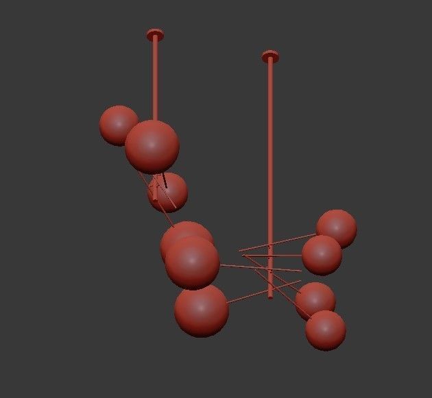 Bolle chandelier with balls hanging from it 3D model_3
