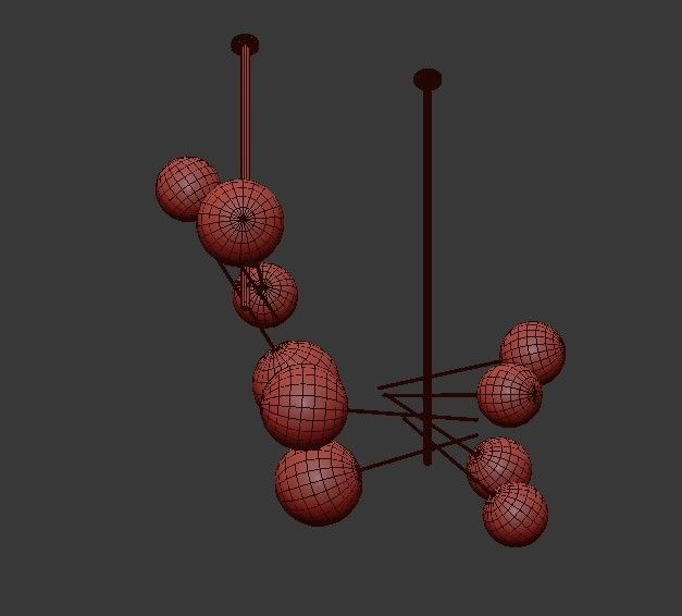 Bolle chandelier with balls hanging from it 3D model_4