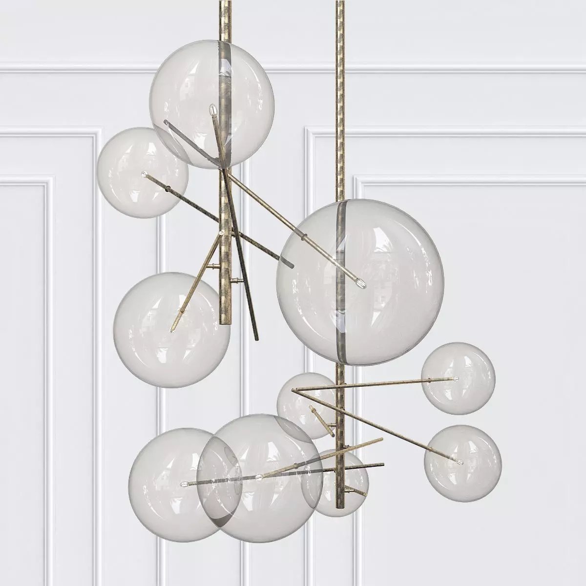 Bolle chandelier with balls hanging from it 3D model_0