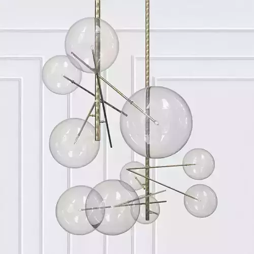 Bolle chandelier with balls hanging from it