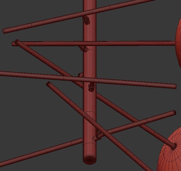 Bolle chandelier with balls hanging from it 3D model_7