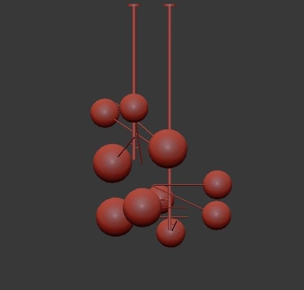 Bolle chandelier with balls hanging from it 3D model_2