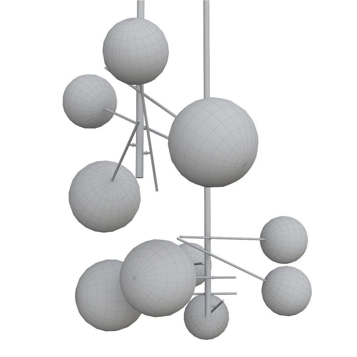 Bolle chandelier with balls hanging from it 3D model_1