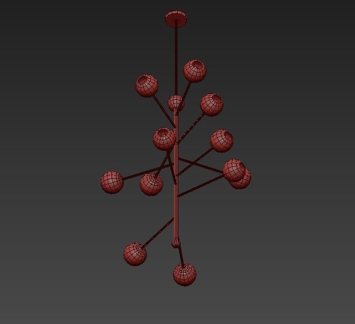 Orbit chandelier with balls hanging from it 3D model_4