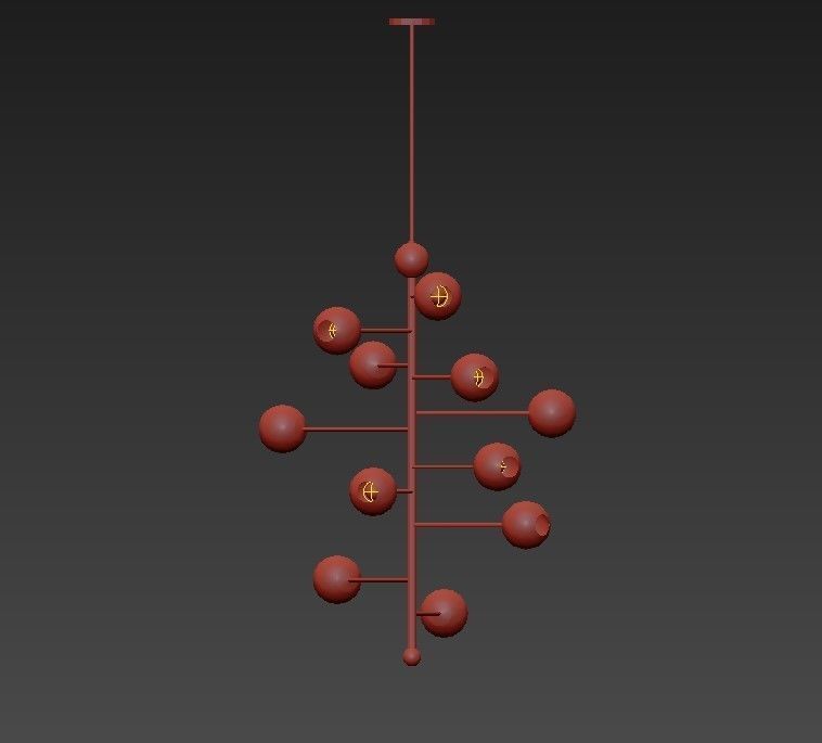Orbit chandelier with balls hanging from it 3D model_2