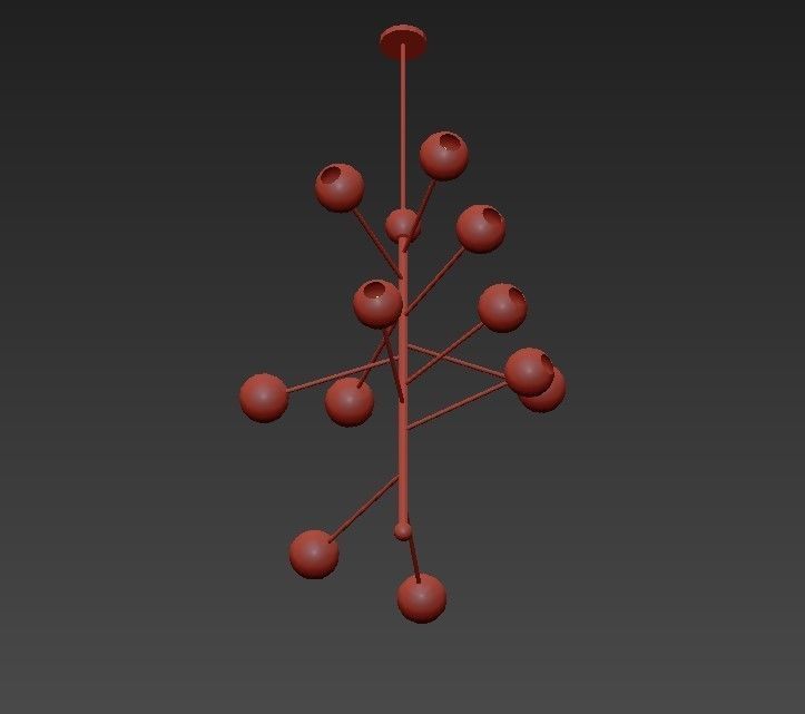 Orbit chandelier with balls hanging from it 3D model_3