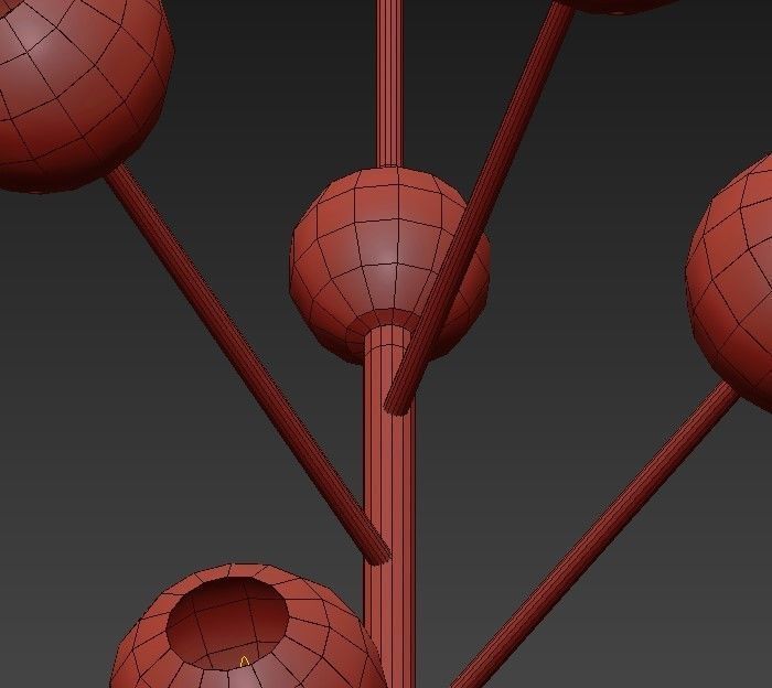 Orbit chandelier with balls hanging from it 3D model_6