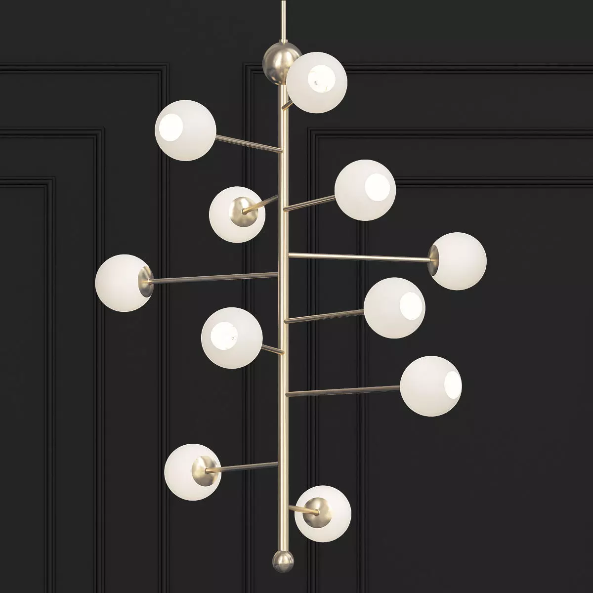 Orbit chandelier with balls hanging from it 3D model_0