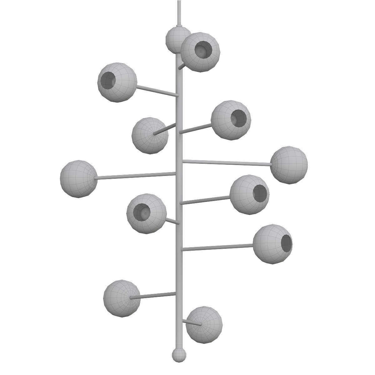 Orbit chandelier with balls hanging from it 3D model_1