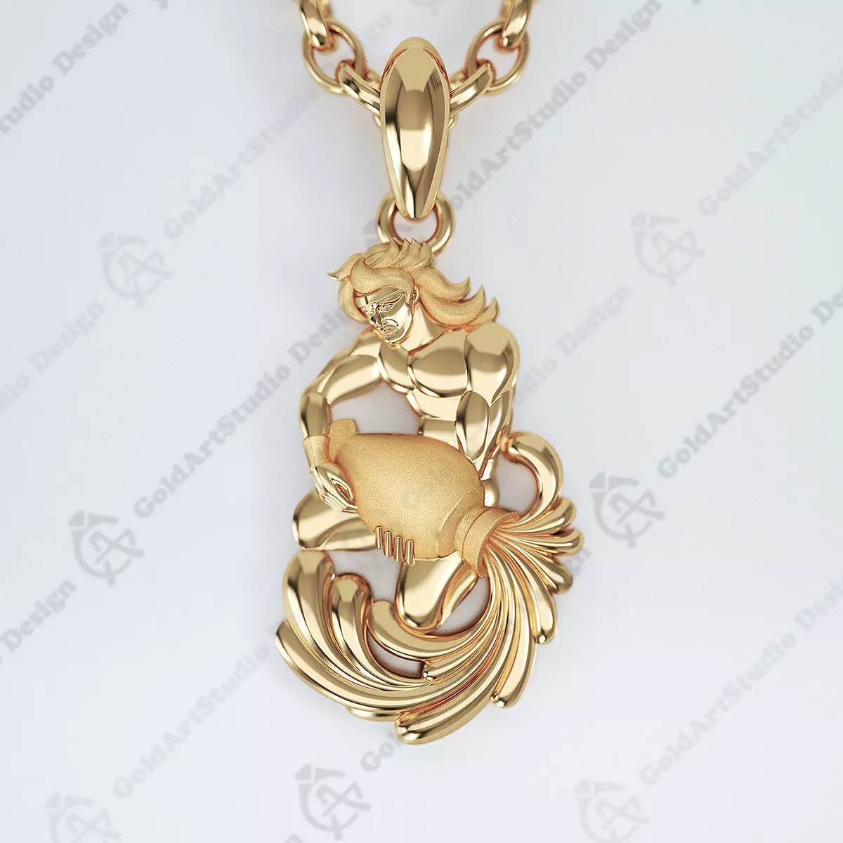 Aquarius Zodiac Sign Pendant 001-02 3D print model