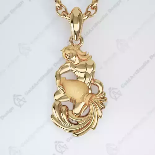Aquarius Zodiac Sign Pendant 001-02 3D print model