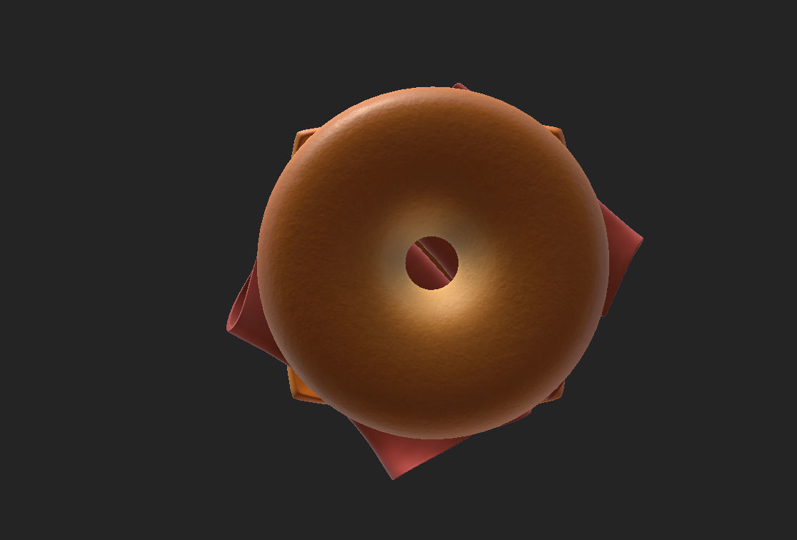 Bagel with cheese and meat 3D model_19