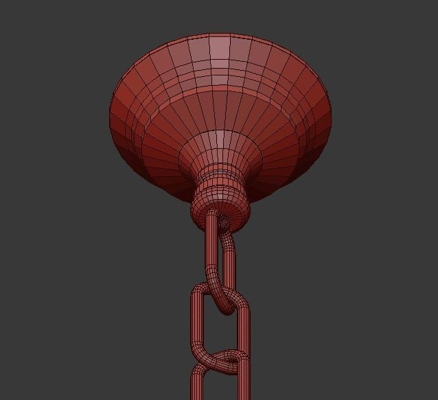 HARMONY five light chandelier with glass shades 3D model_4