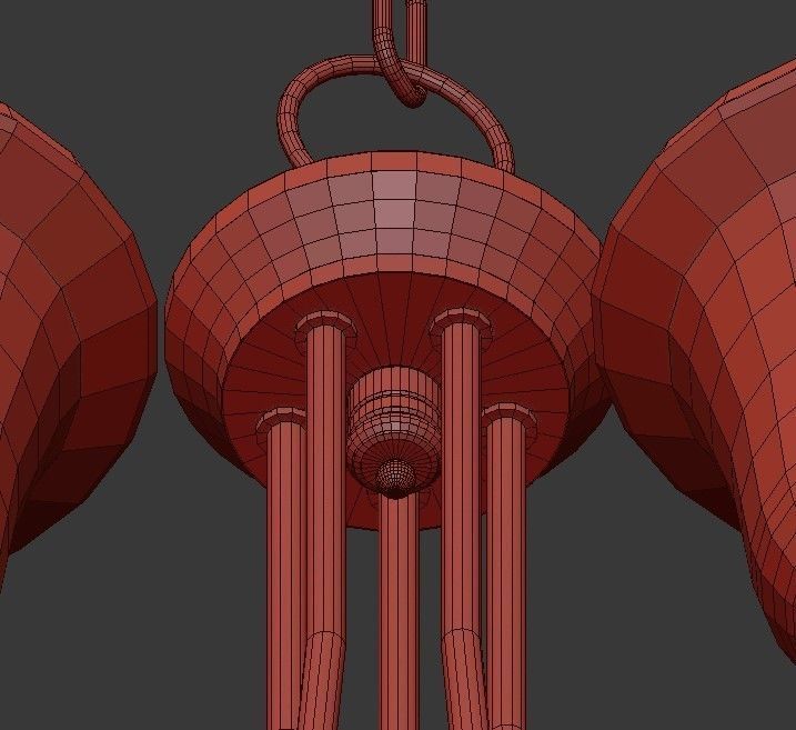 HARMONY five light chandelier with glass shades 3D model_9