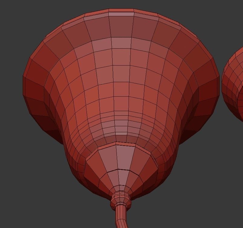 HARMONY five light chandelier with glass shades 3D model_7