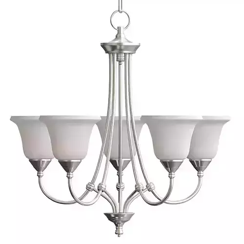 HARMONY five light chandelier with glass shades