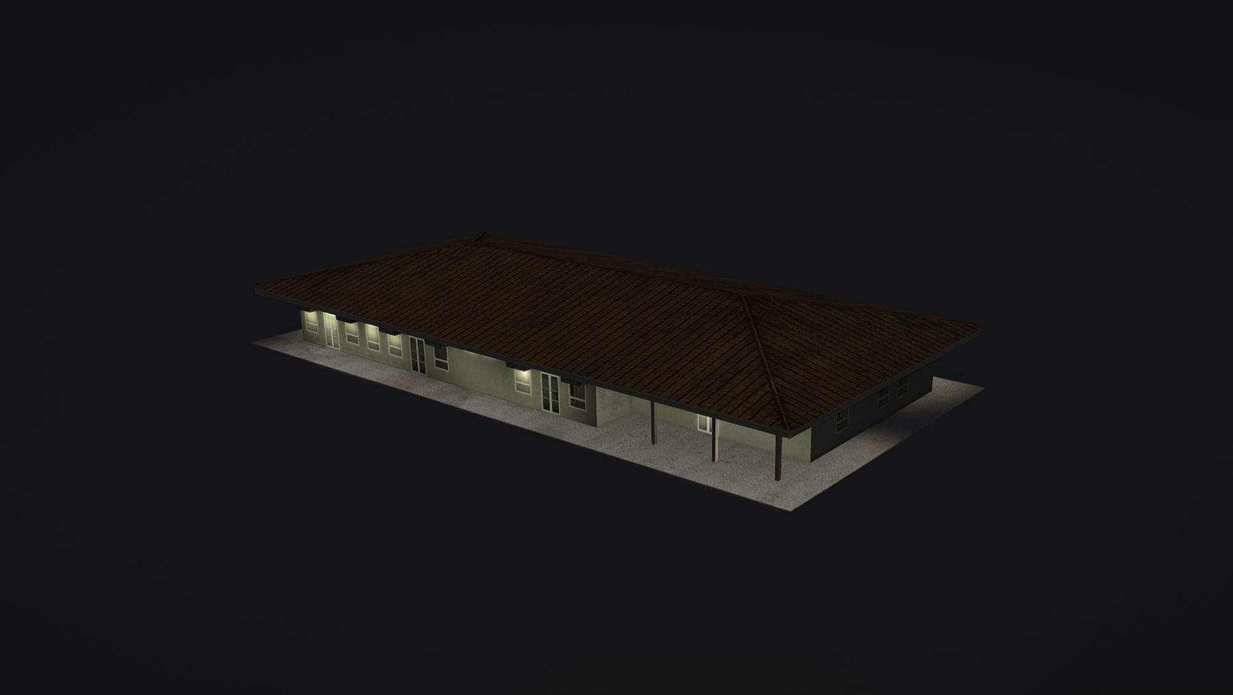 MilitaryBase PortoVelho House 01 Low-poly 3D model_12