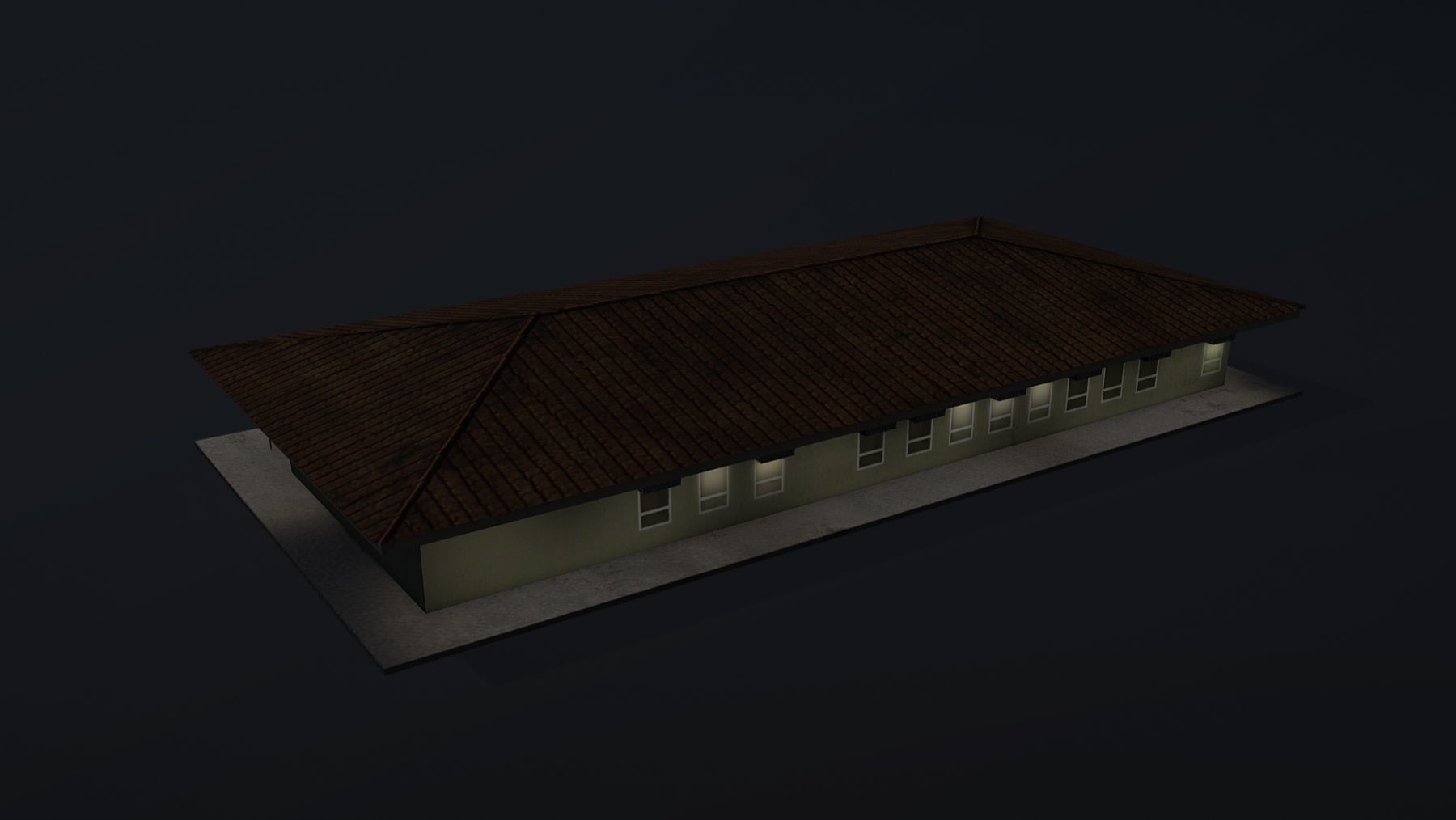 MilitaryBase PortoVelho House 01 Low-poly 3D model_10