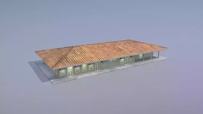 MilitaryBase PortoVelho House 01 Low-poly 3D model