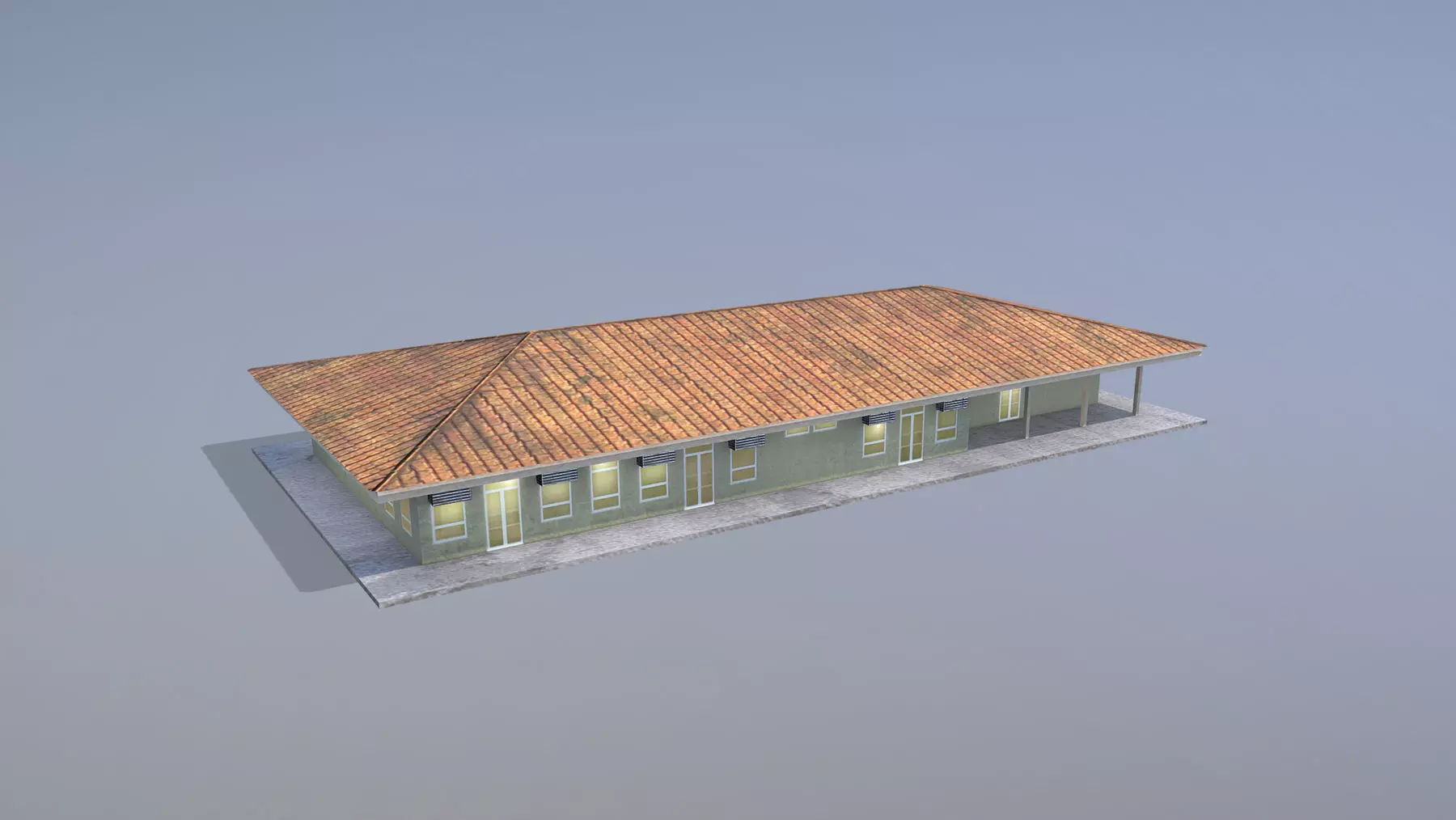 MilitaryBase PortoVelho House 01 Low-poly 3D model_0
