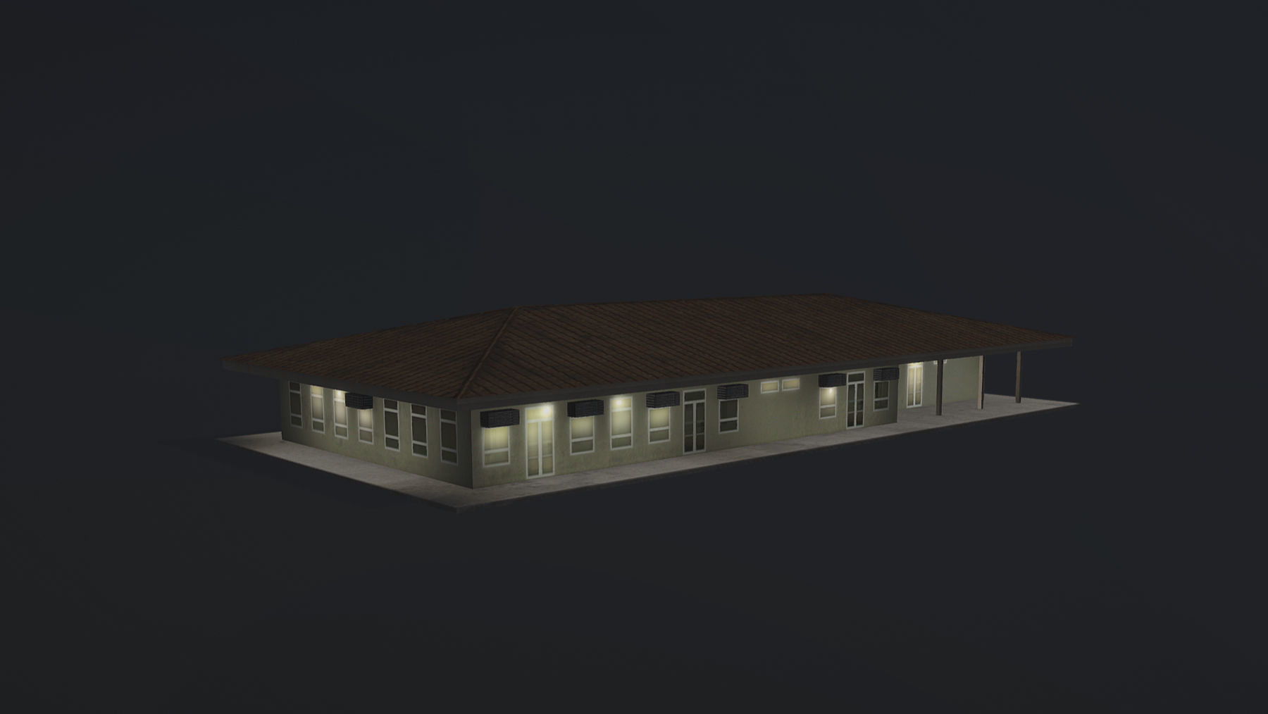 MilitaryBase PortoVelho House 01 Low-poly 3D model_11