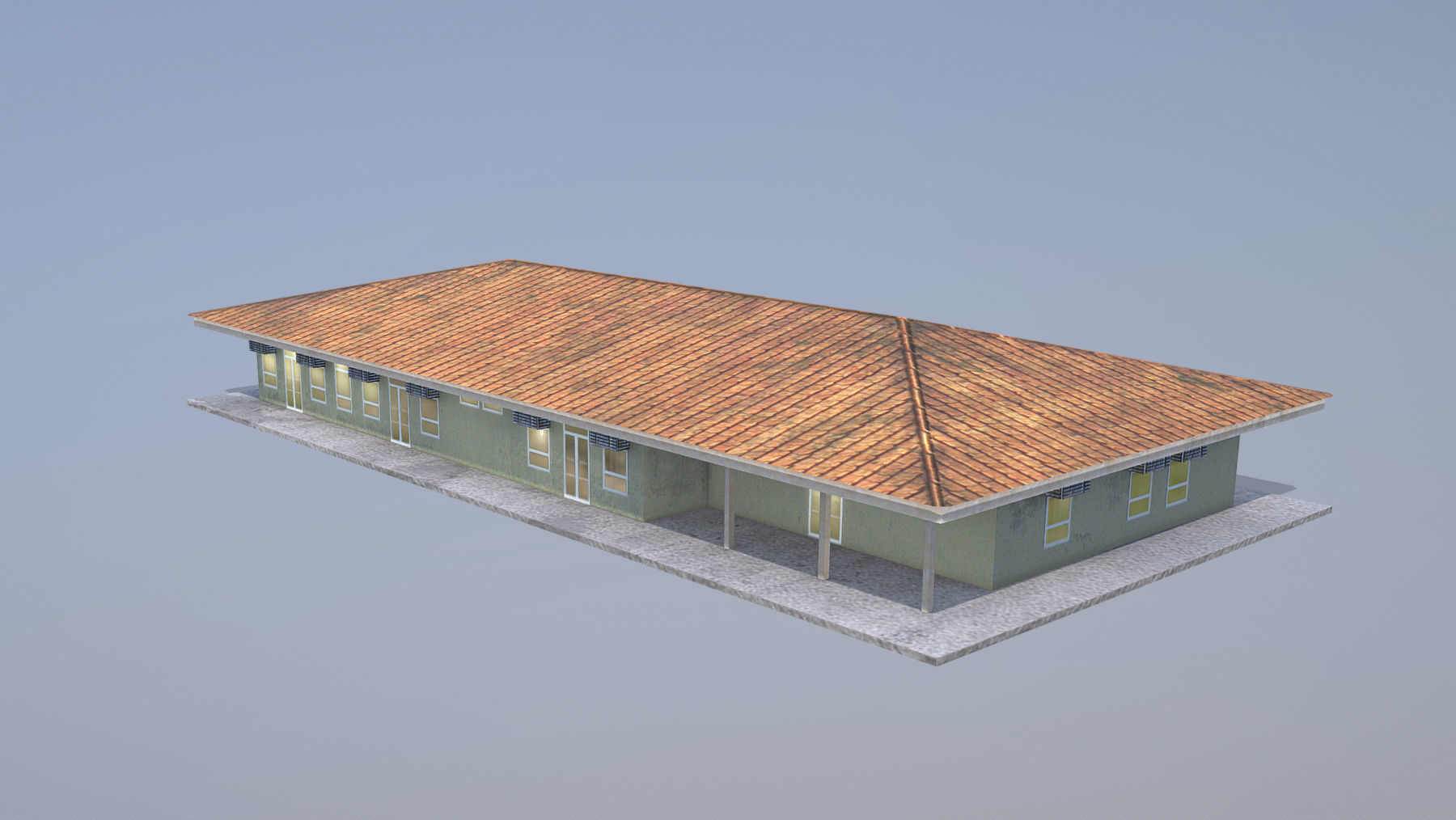 MilitaryBase PortoVelho House 01 Low-poly 3D model_1