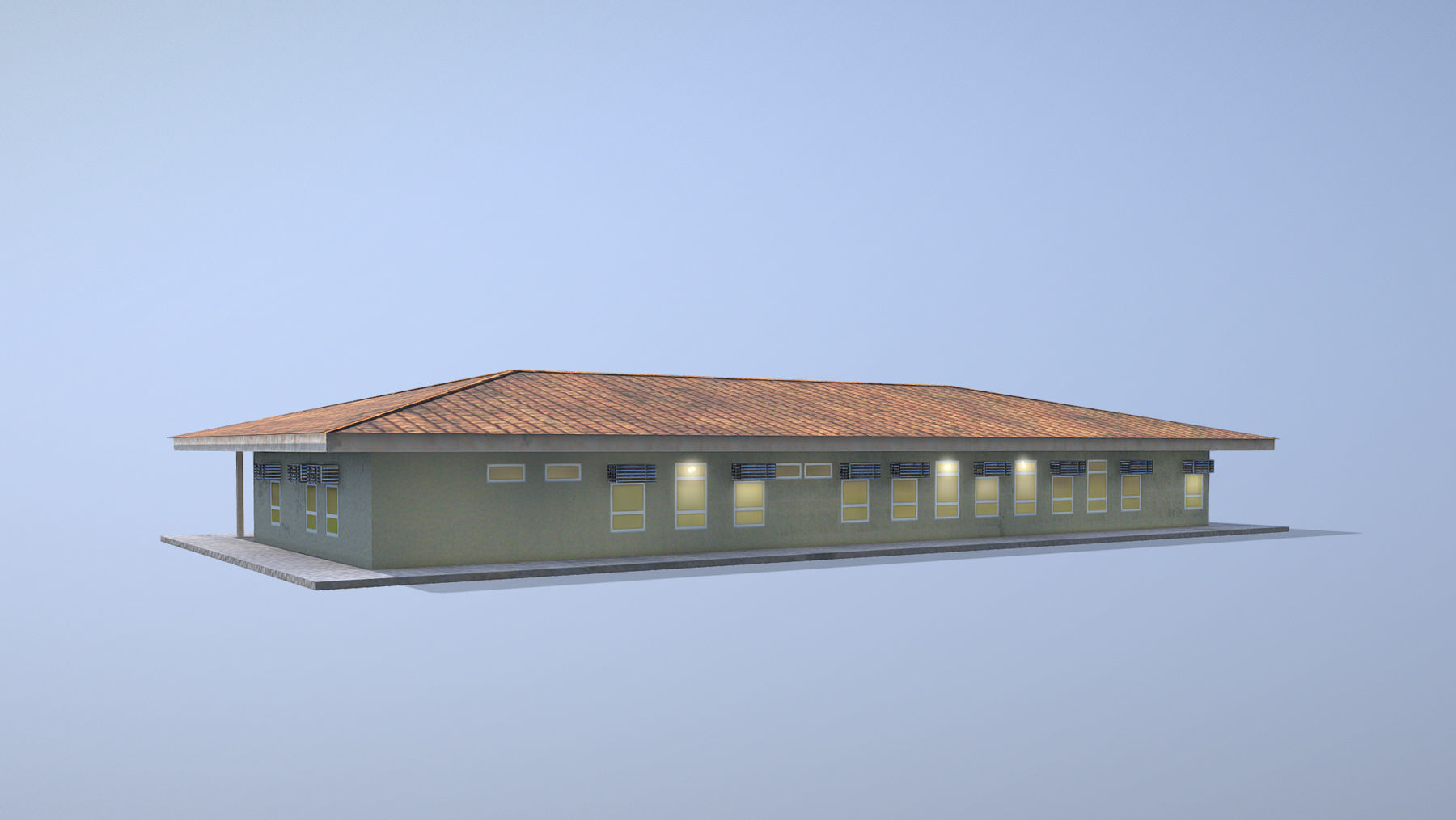 MilitaryBase PortoVelho House 01 Low-poly 3D model_2