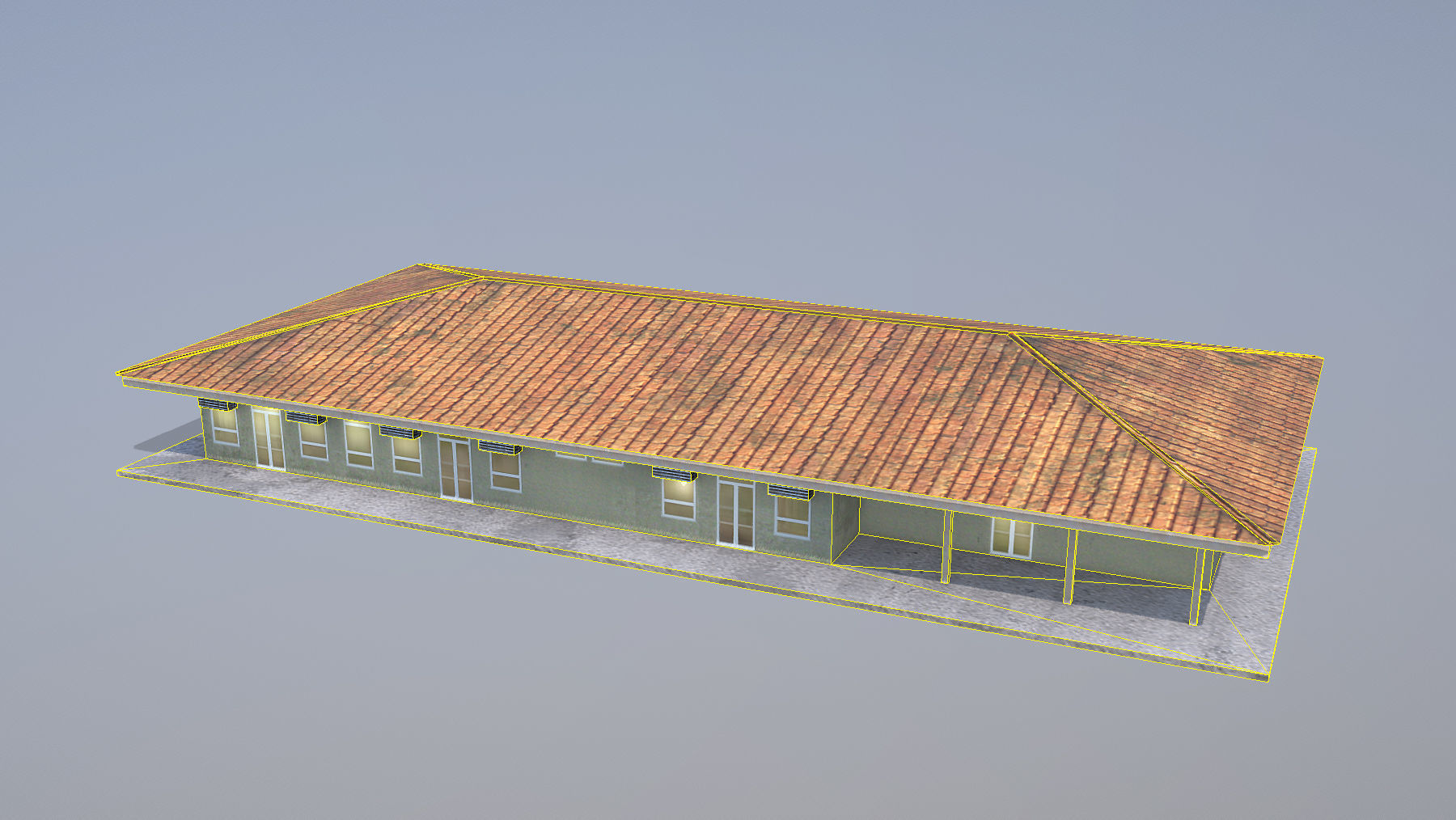 MilitaryBase PortoVelho House 01 Low-poly 3D model_6