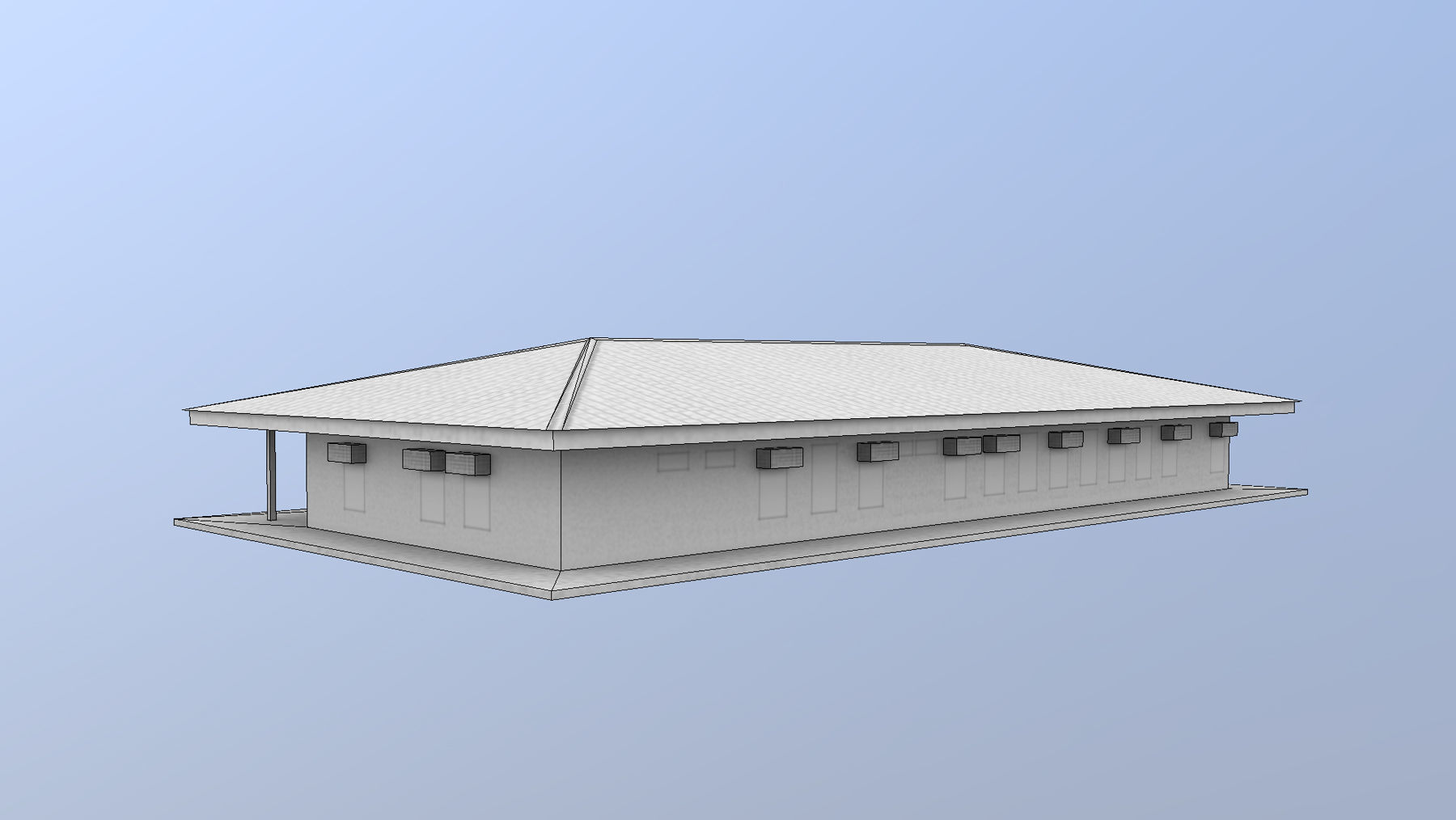 MilitaryBase PortoVelho House 01 Low-poly 3D model_8