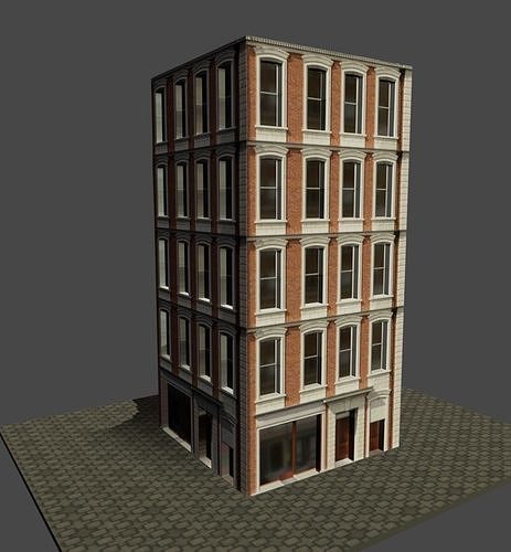 building 9 brick Low-poly 3D model