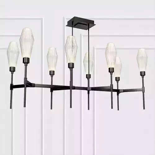 AALTO six light chandelier with glass shades