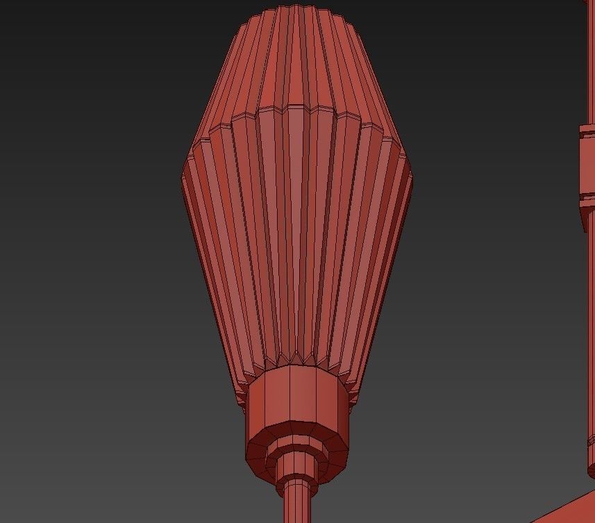 AALTO six light chandelier with glass shades 3D model_7