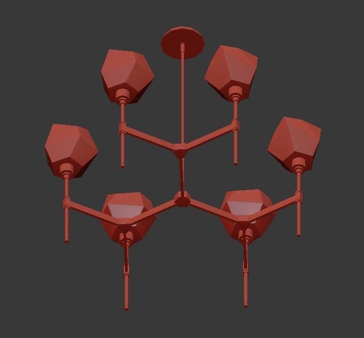 GEM chandelier 3D model_4