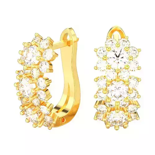 Decorative diamonds english lock earrings 3D print model 