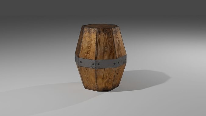 Low Poly barrel wooden Free low-poly 3D model