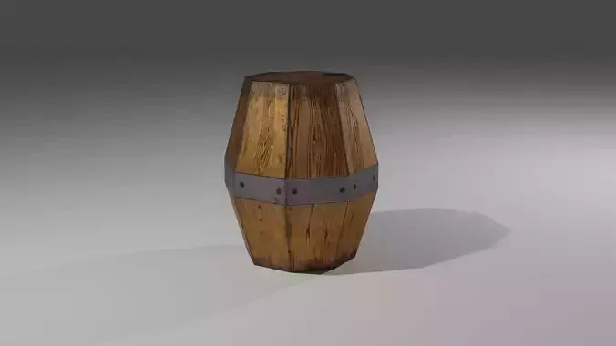Low Poly barrel wooden