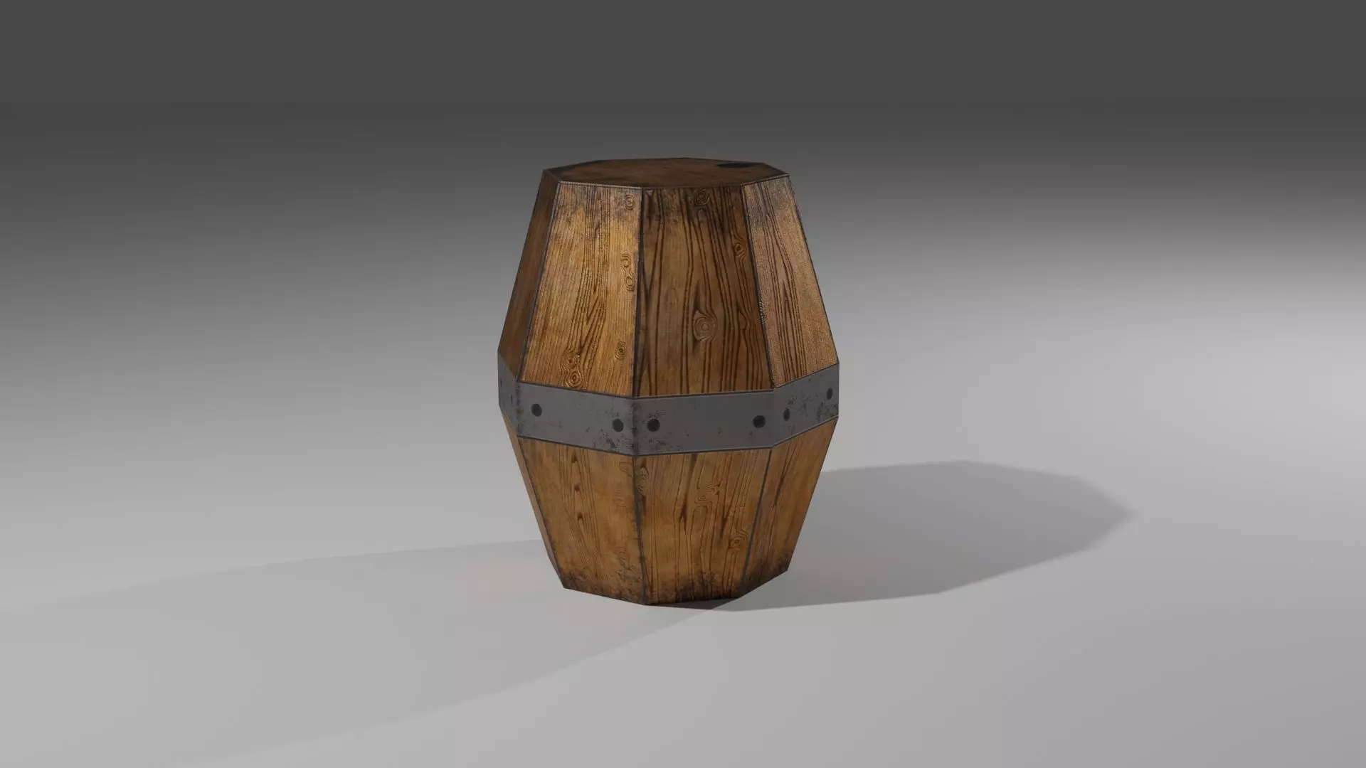 Low Poly barrel wooden Free low-poly 3D model