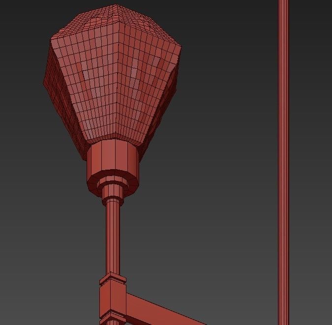 HEDRA modern brass chandelier with glass shades 3D model_6