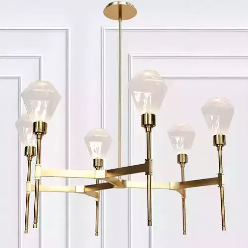 HEDRA modern brass chandelier with glass shades 3D model