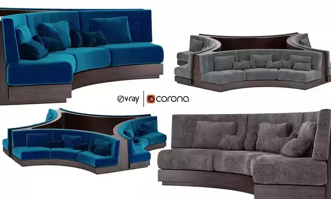 Booth Seating Round Sofa for Luxury Restaurant Lounge Cafe 