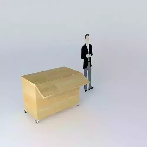 Mobile kitchen table bench Free 3D model