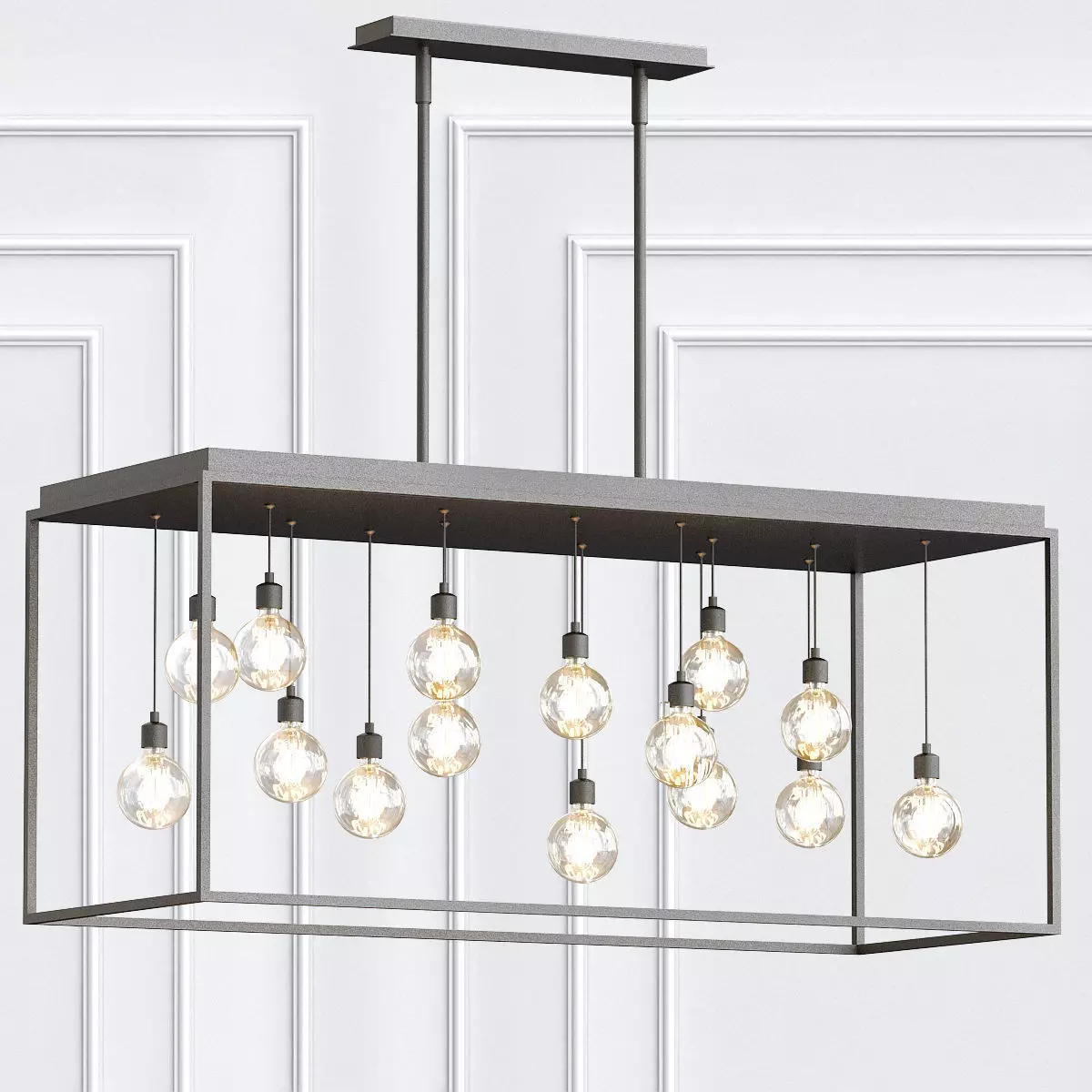 ZARINA light fixture with balls hanging from it 3D model