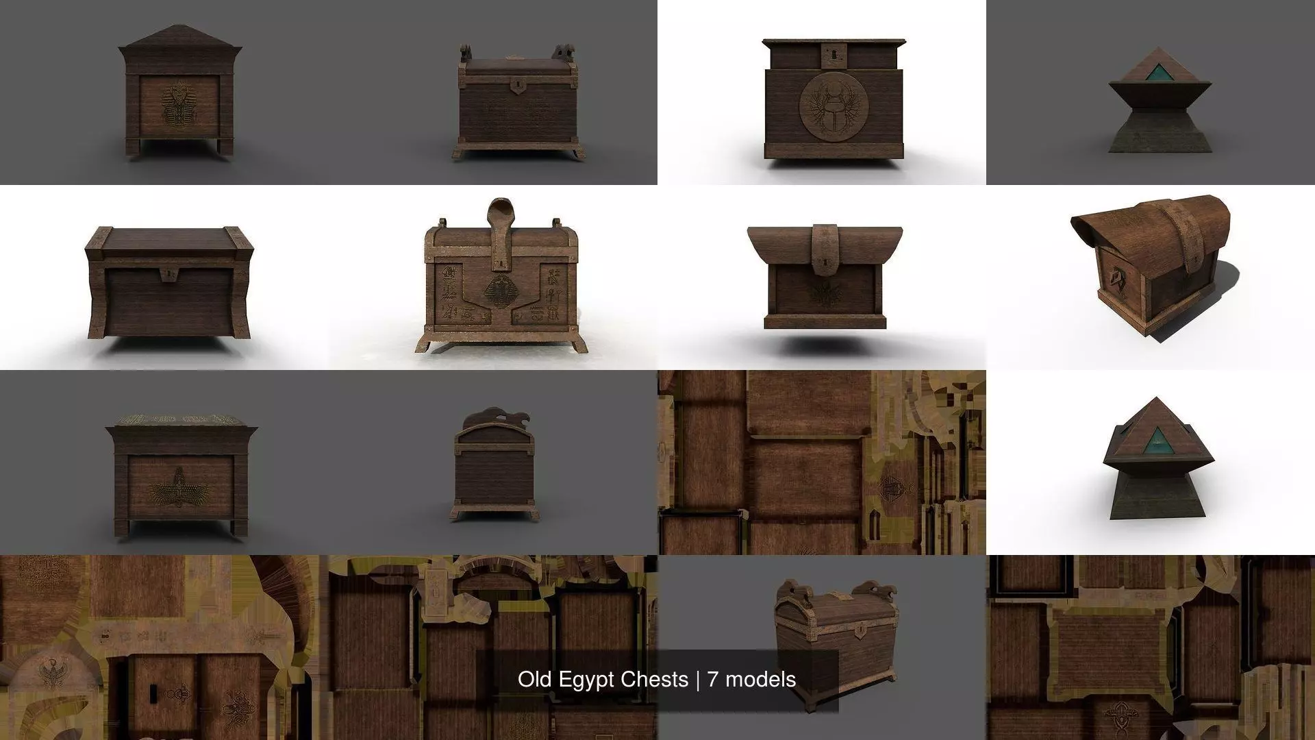 Old Treasure Chests 3D Model Collection_0