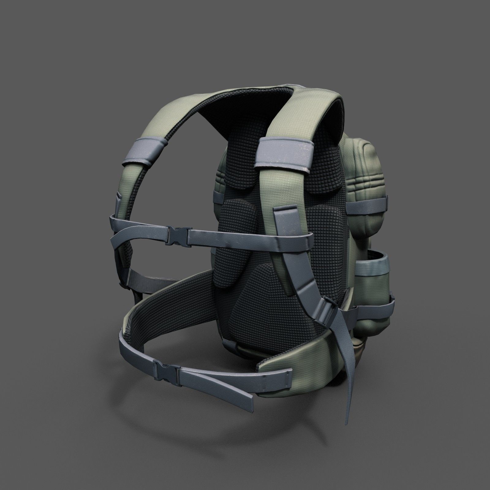 Backpack Camping scifi Generic camp bag 3D model_3