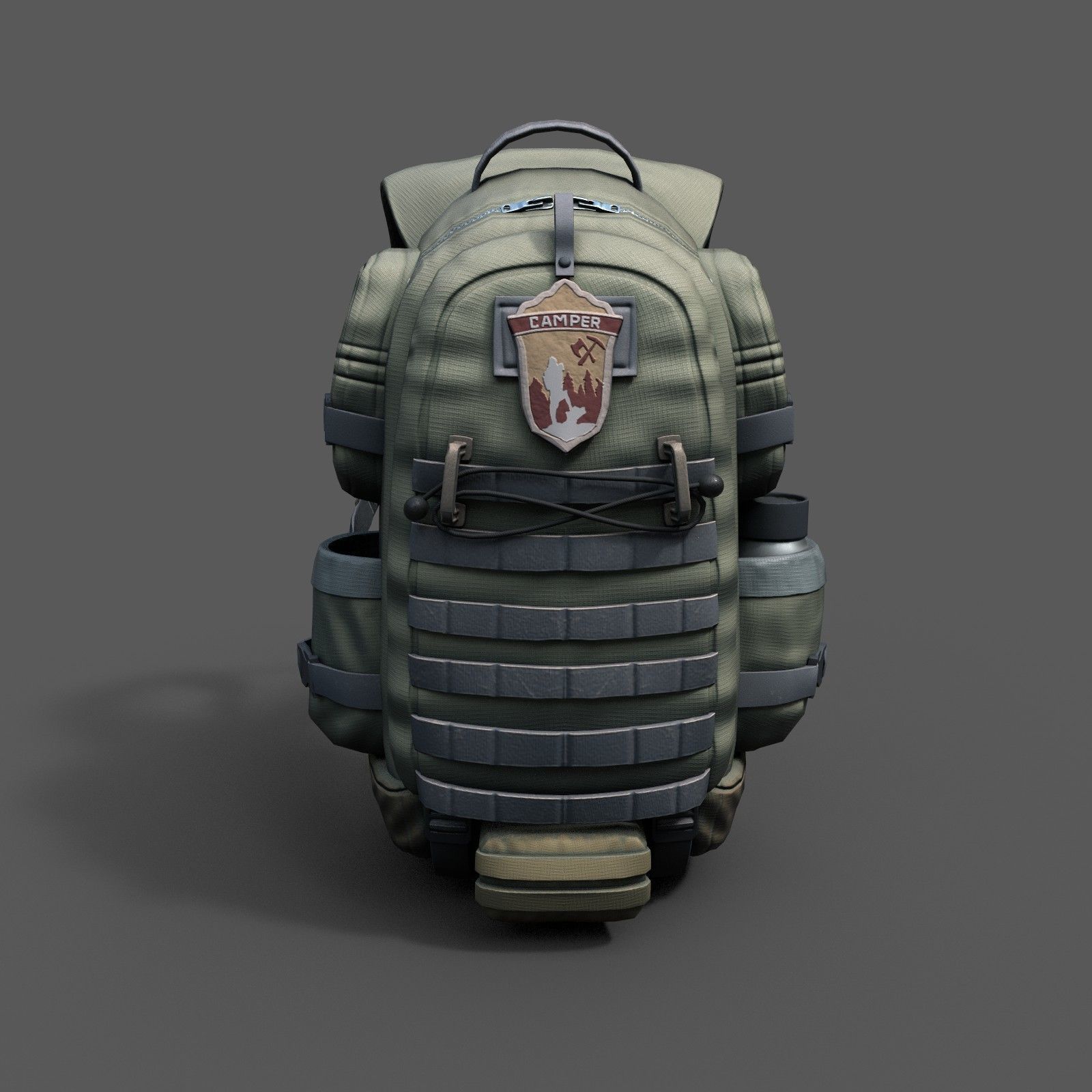 Backpack Camping scifi Generic camp bag 3D model_1
