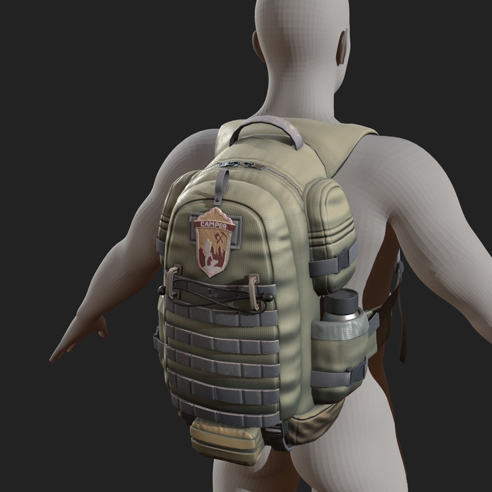 Backpack Camping scifi Generic camp bag 3D model_5