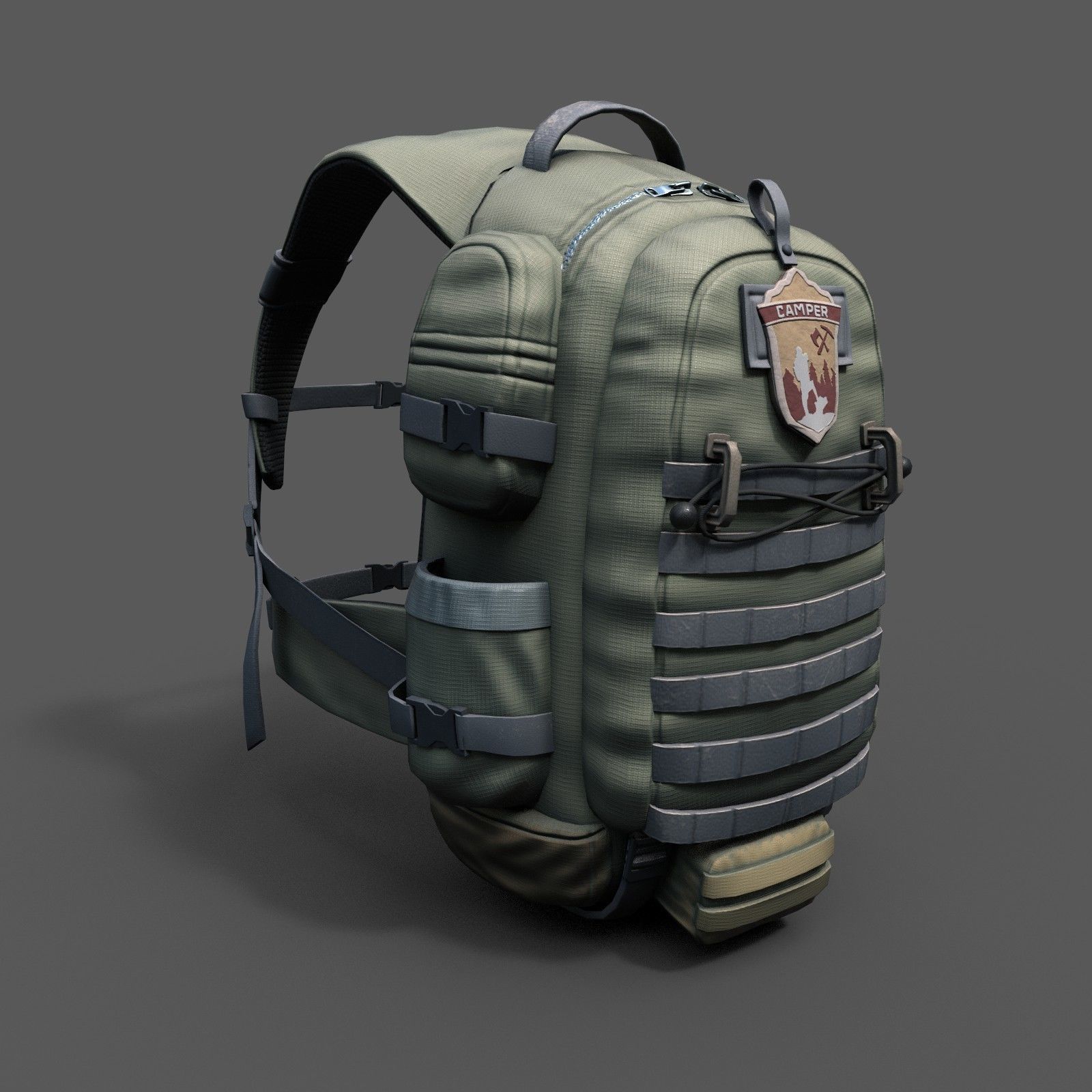 Backpack Camping scifi Generic camp bag 3D model_2